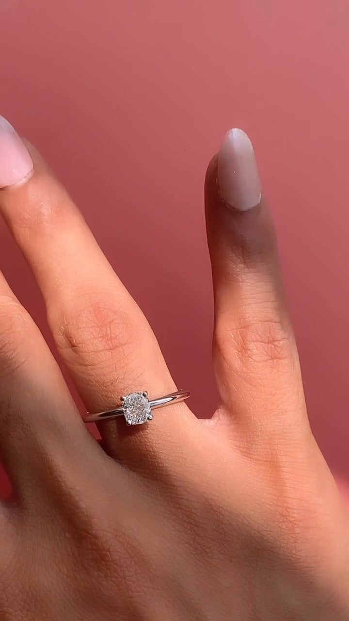 Ailani Cushion Solitaire Moissanite Engagement Ring