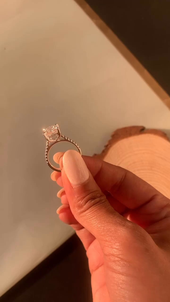 Zanna Princess Hidden Halo Moissanite Engagement Ring