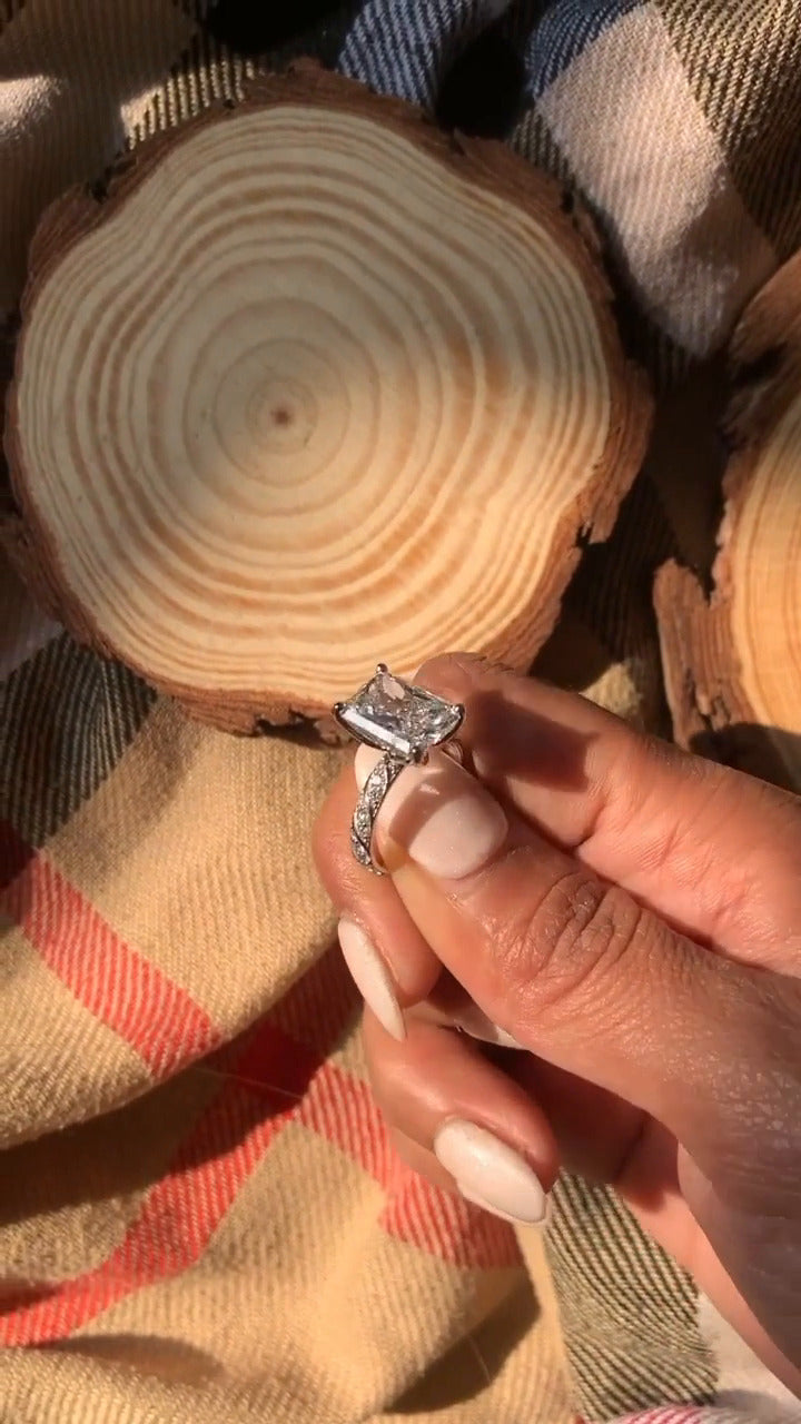 Wan Radiant Unique Moissanite Engagement Ring