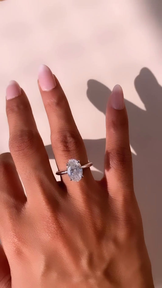 Ailani Oval Solitaire Moissanite Engagement Ring