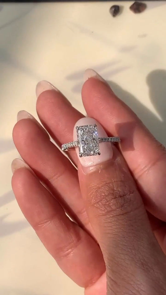 Clio Radiant Diamond Band Moissanite Engagement Ring