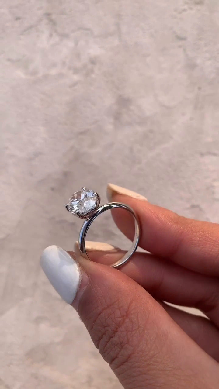 Bernadette Oval Solitaire Moissanite Engagement Ring