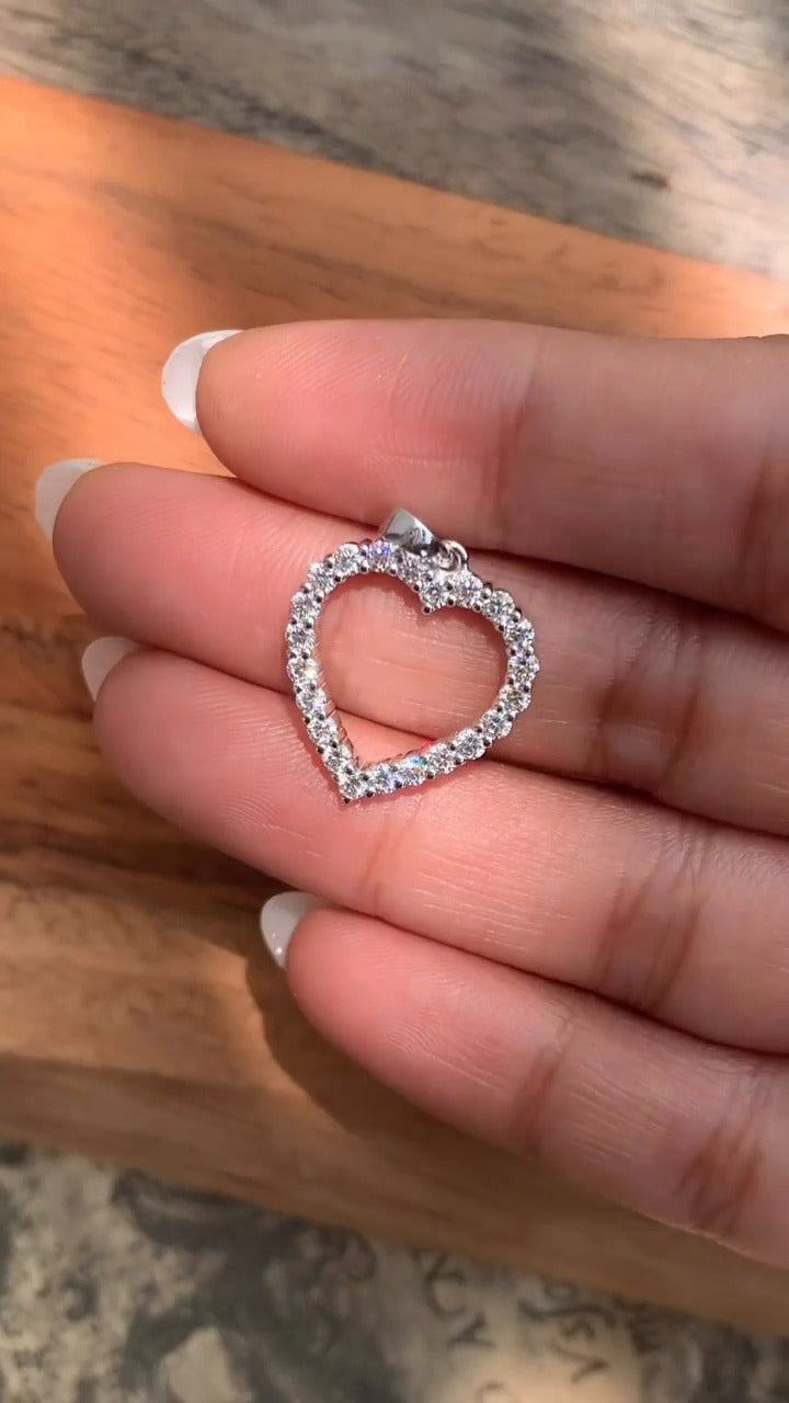 Moissanite Heart Pendant