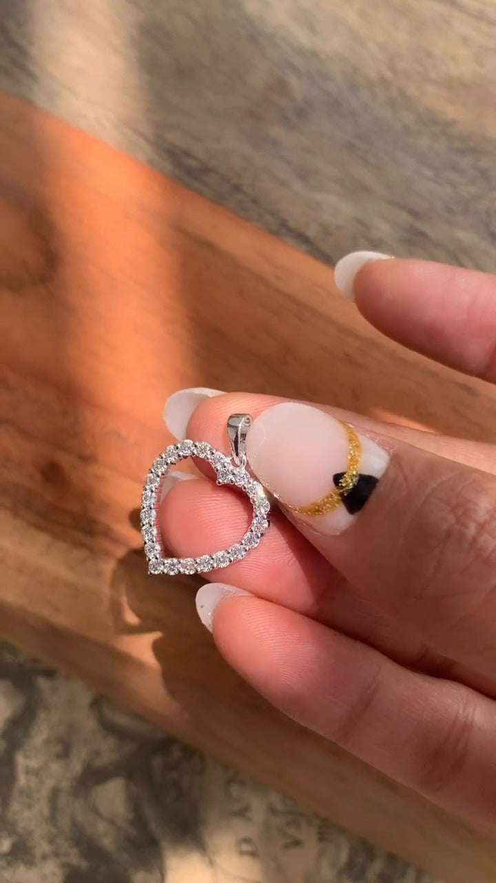 Moissanite Heart Pendant