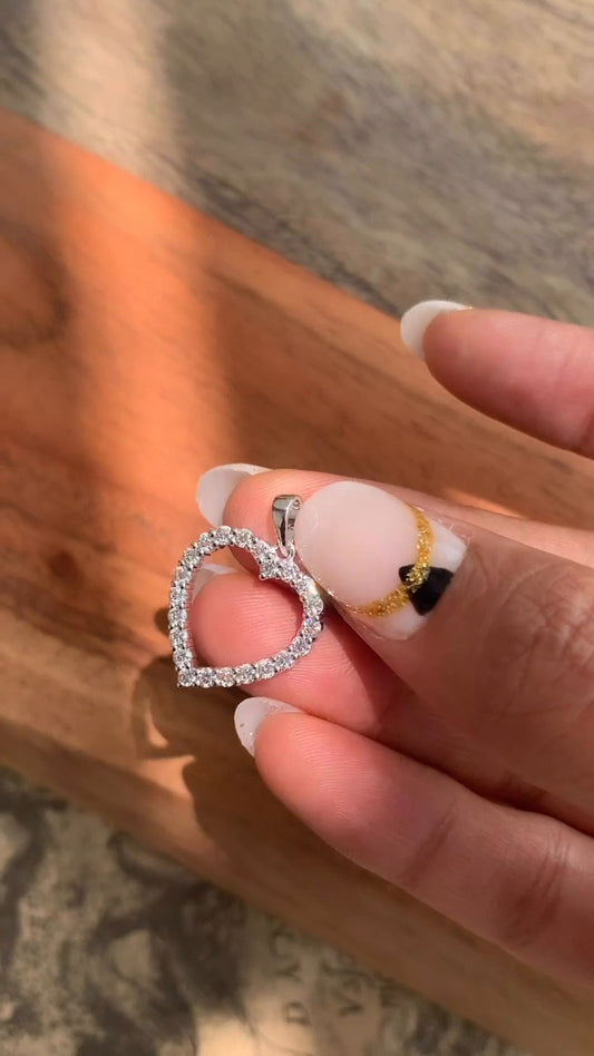 Moissanite Heart Pendant