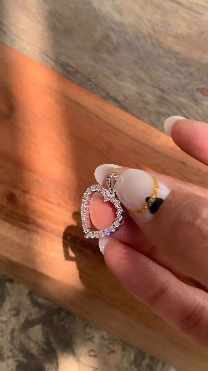 Moissanite Heart Pendant