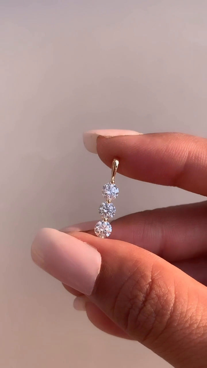 Moissanite Three Stone Pendant