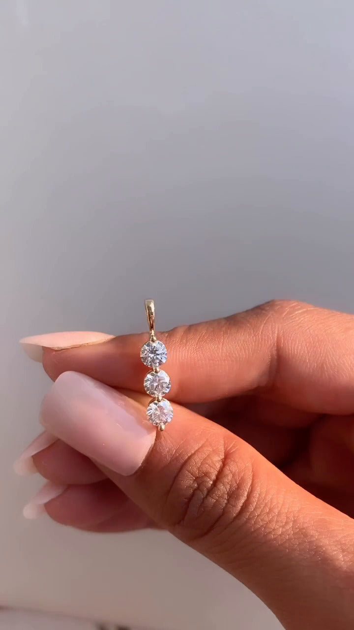 Moissanite Three Stone Pendant
