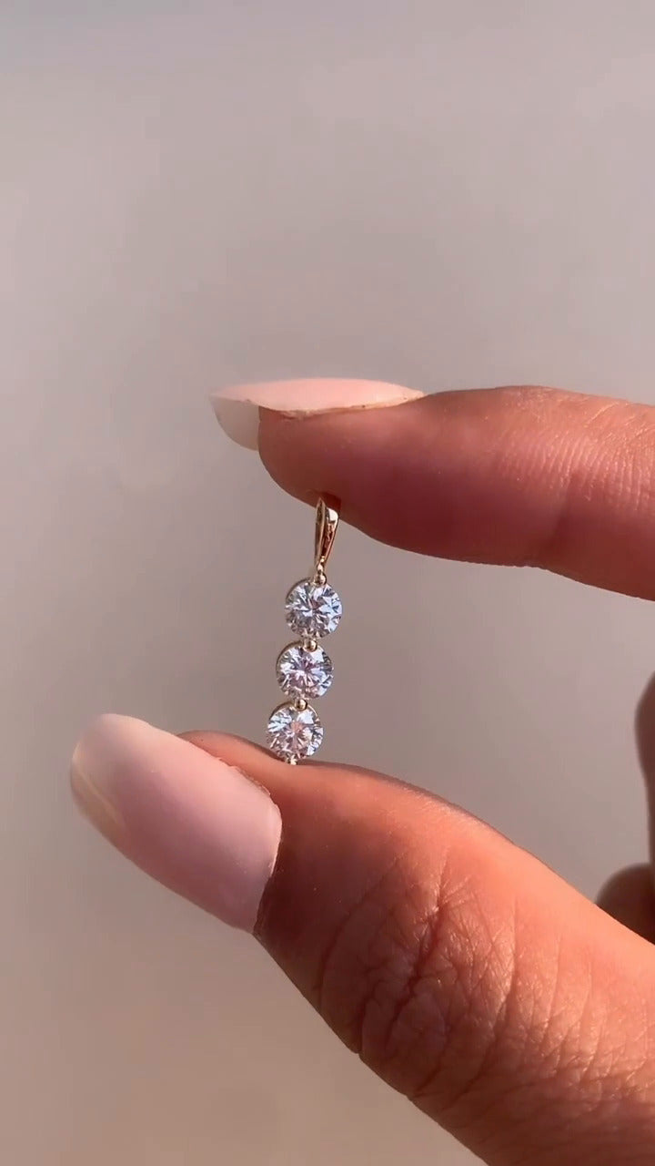 Moissanite Three Stone Pendant