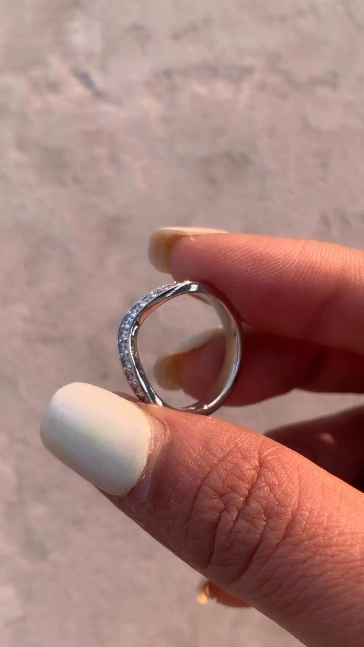 Nebula Curved Shaped Moissanite Wedding Ring