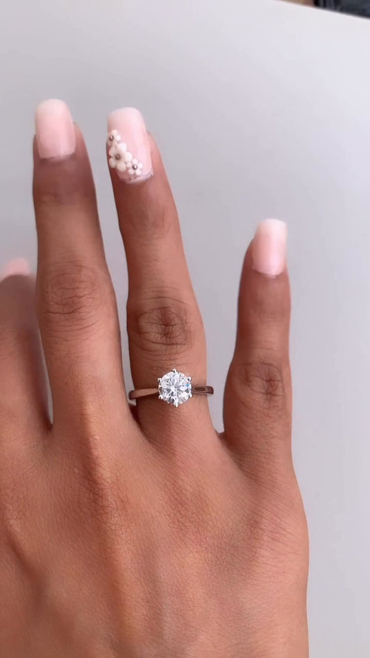 Neoma Round Solitaire Moissanite Engagement Ring