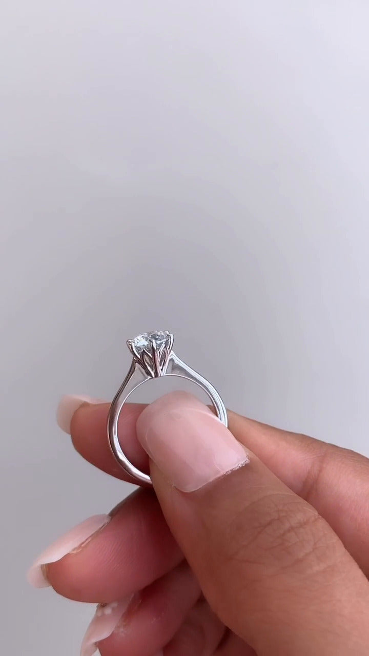 Neoma Round Solitaire Moissanite Engagement Ring