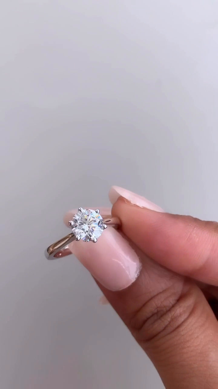 Neoma Round Solitaire Moissanite Engagement Ring