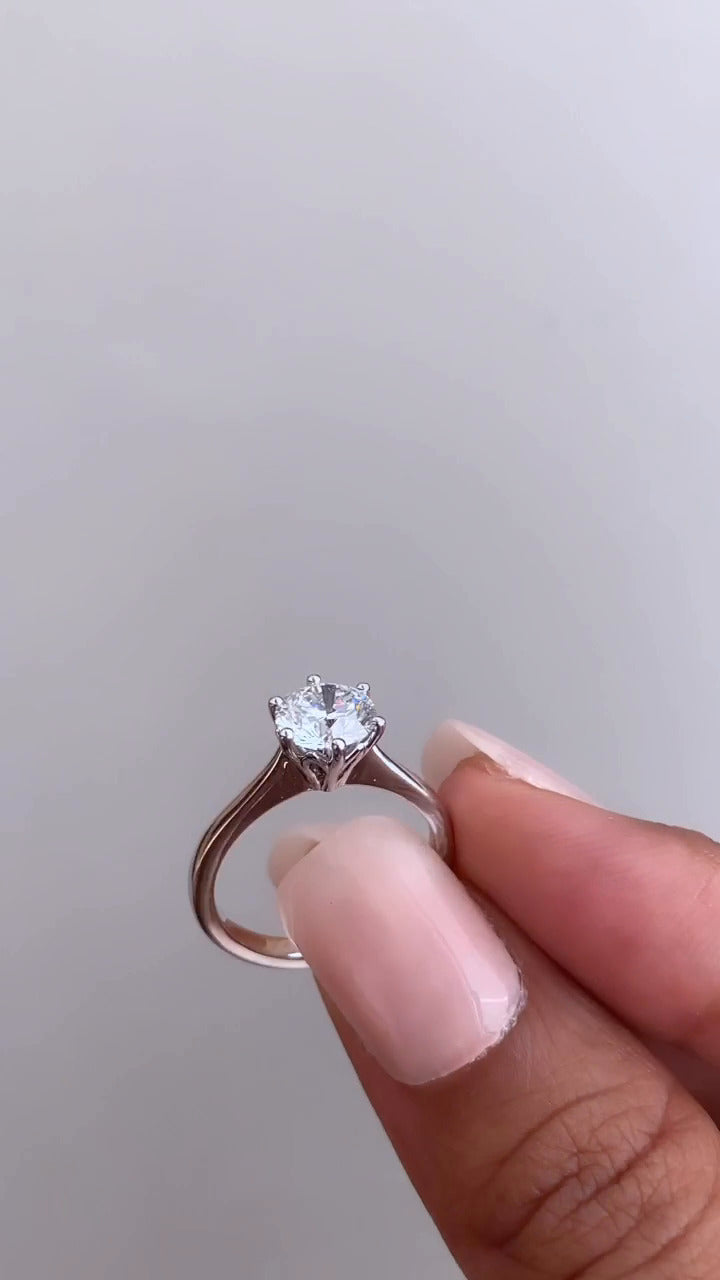 Neoma Round Solitaire Moissanite Engagement Ring