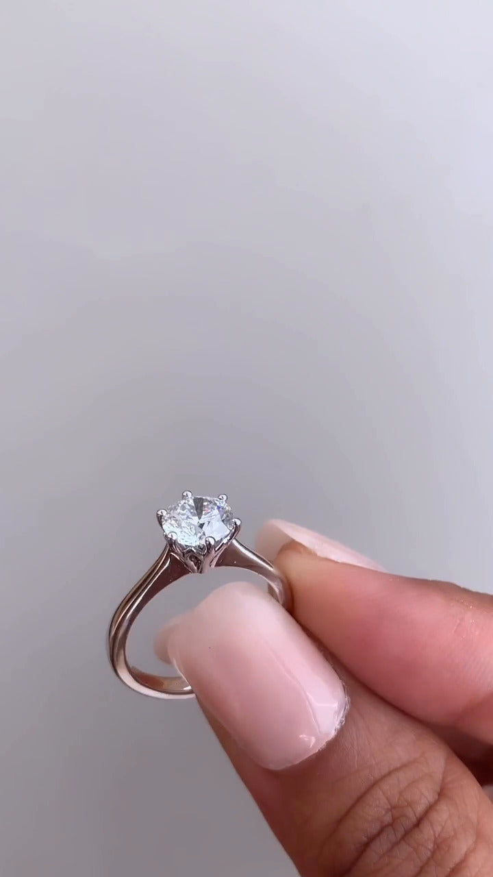 Neoma Round Solitaire Moissanite Engagement Ring