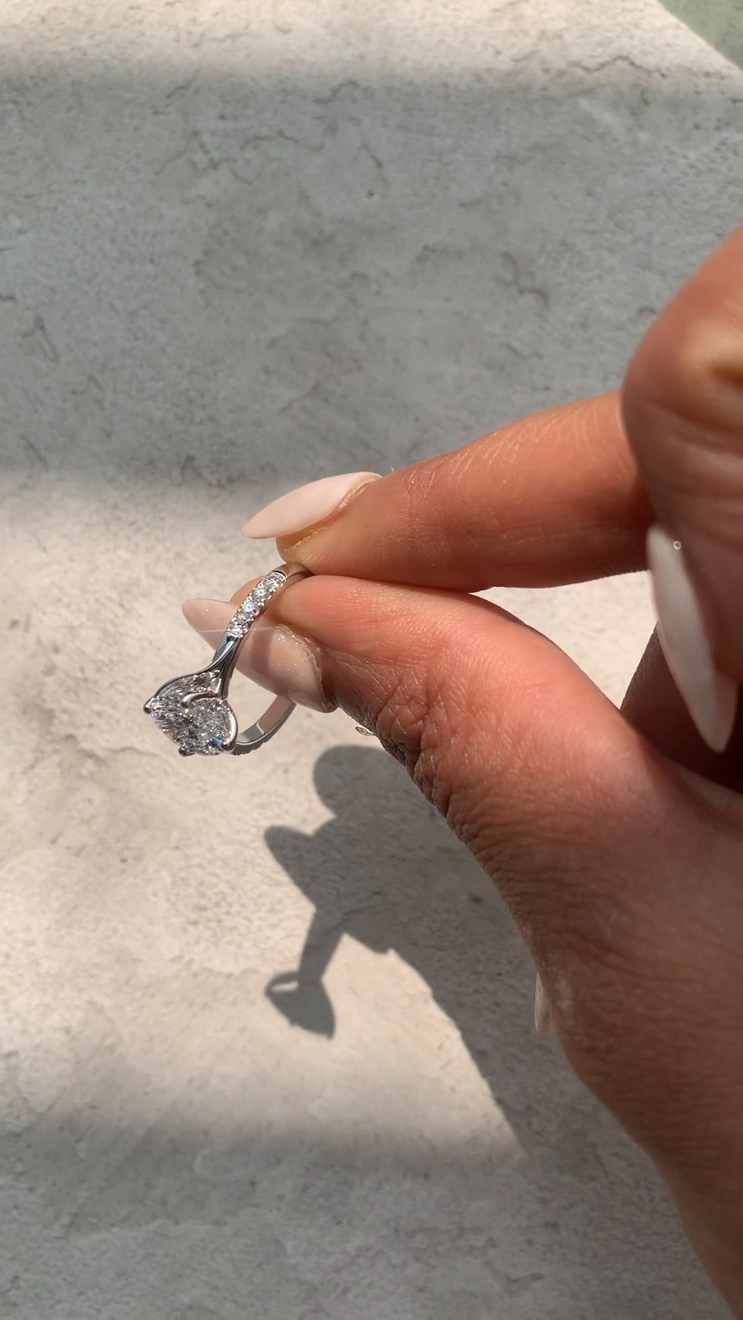 Netto Oval Diamond Band Moissanite Engagement Ring