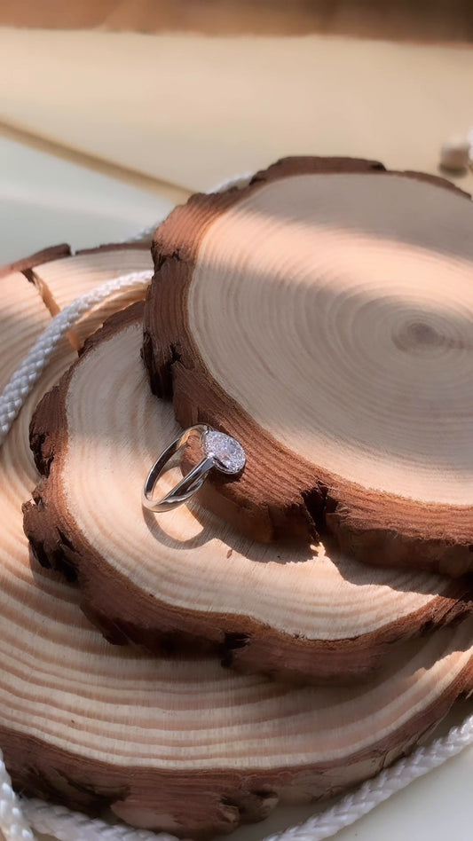 Noelle Pear Solitaire Moissanite Engagement Ring