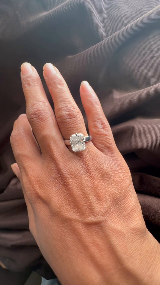 Noelle Radiant Solitaire Moissanite Engagement Ring