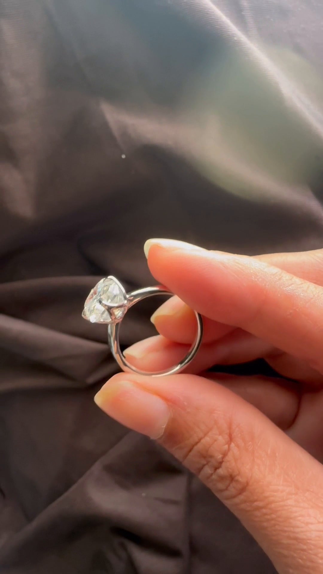 Noelle Radiant Solitaire Moissanite Engagement Ring