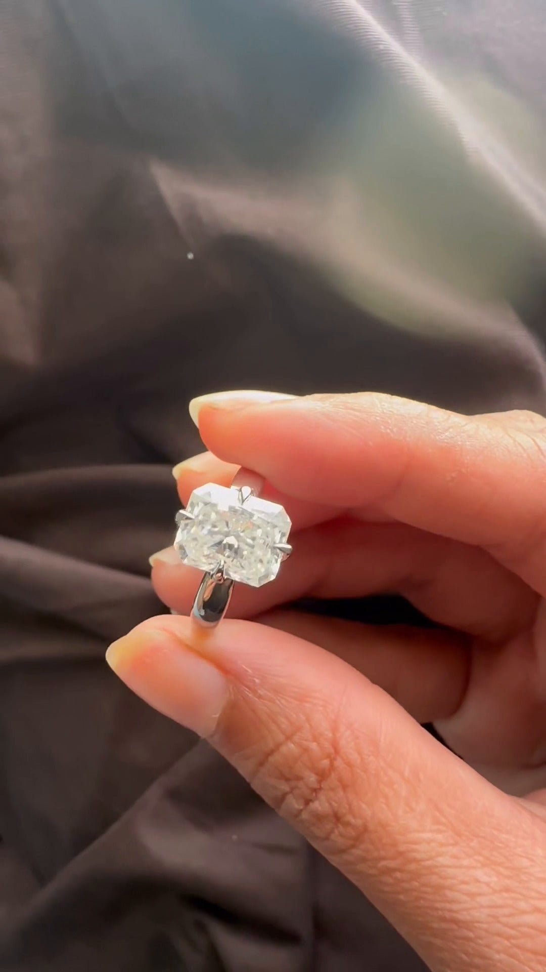 Noelle Radiant Solitaire Moissanite Engagement Ring