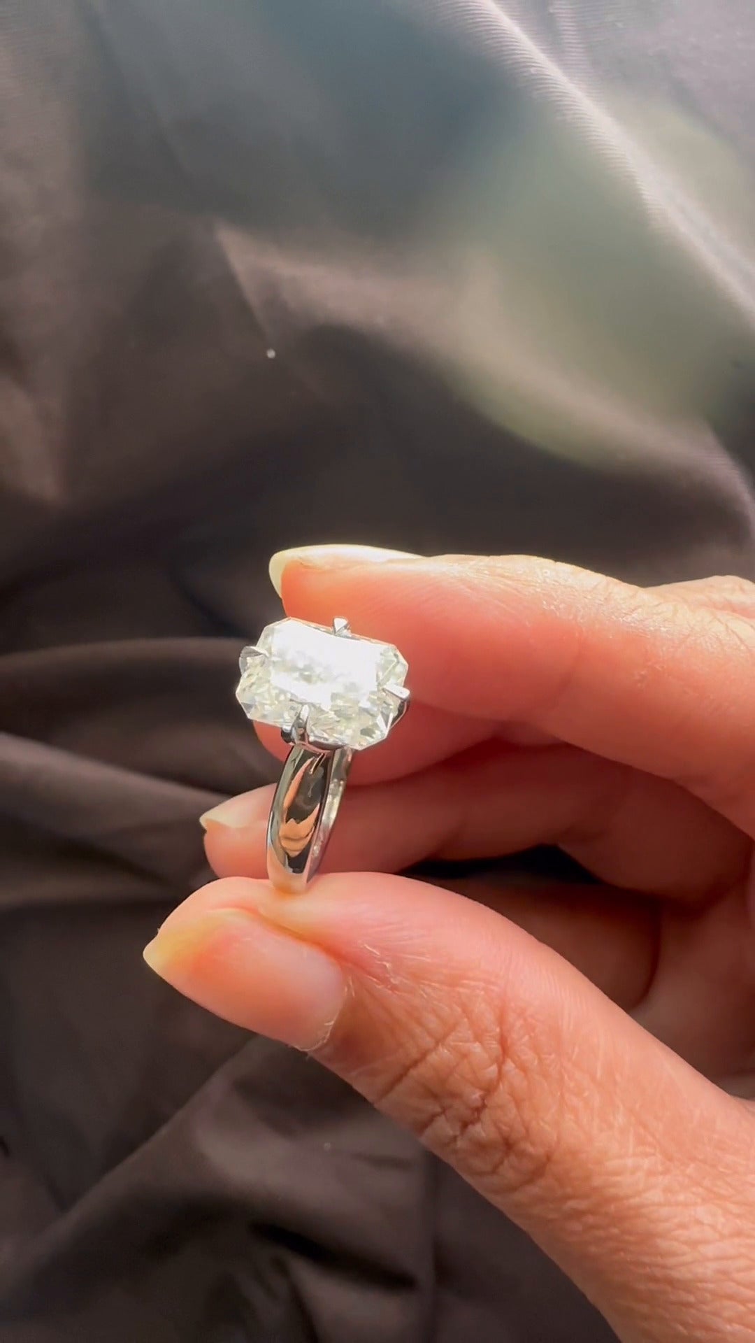Noelle Radiant Solitaire Moissanite Engagement Ring