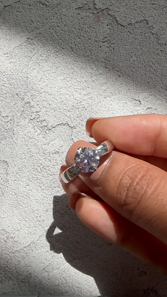 Noelle Round Solitaire Moissanite Engagement Ring