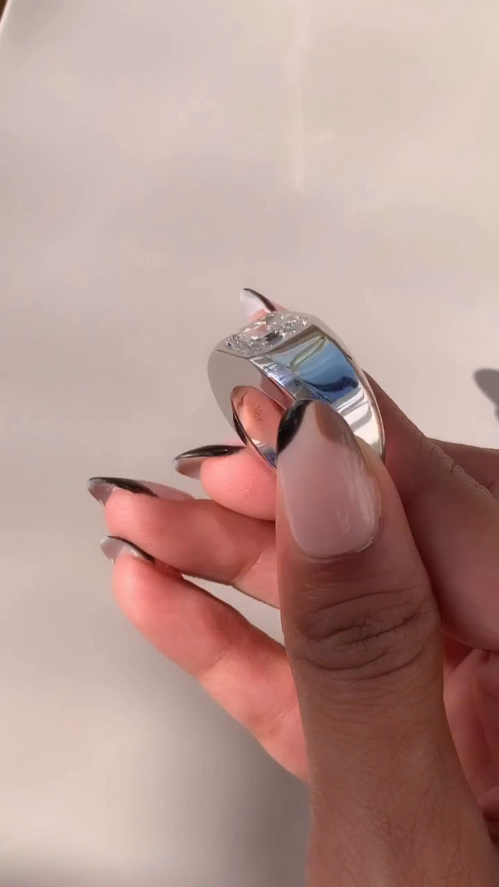 Noemi Asscher Bezel Moissanite Engagement Ring