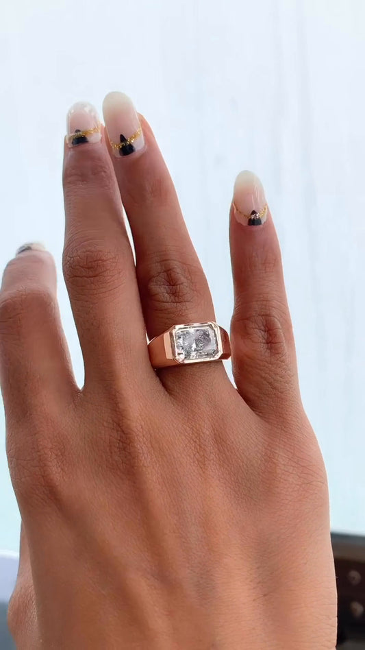 Noemi Radiant Bezel Moissanite Engagement Ring