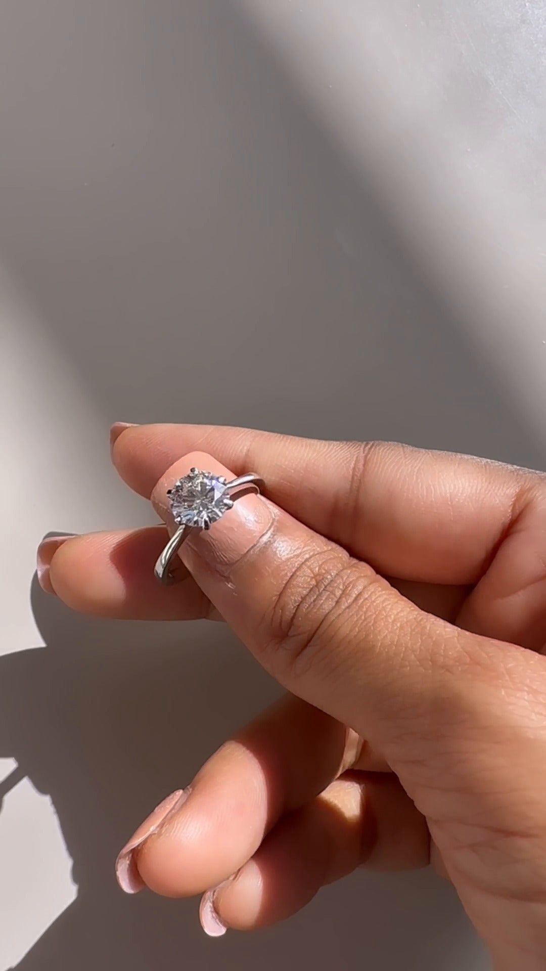 Noora Round Solitaire Moissanite Engagement Ring