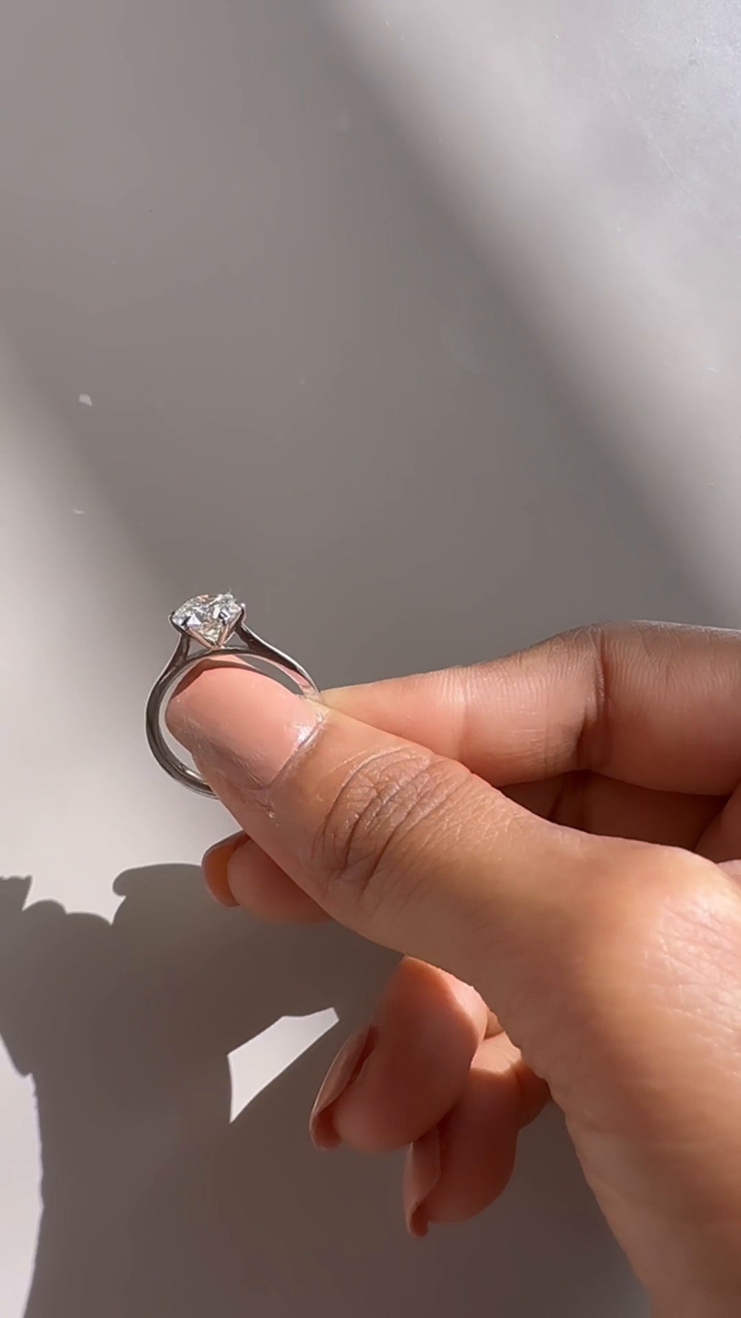 Noora Round Solitaire Moissanite Engagement Ring