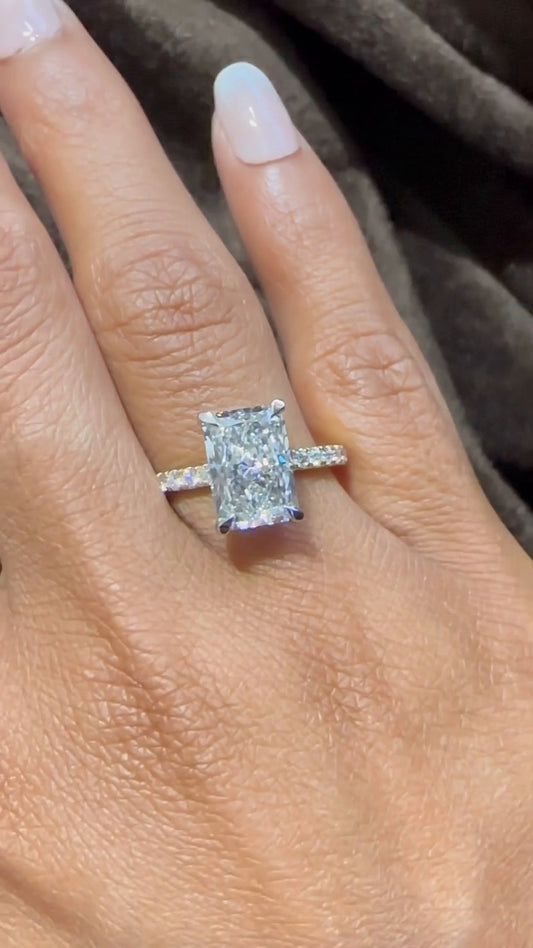 Norah Radiant Hidden Halo Moissanite Engagement Ring