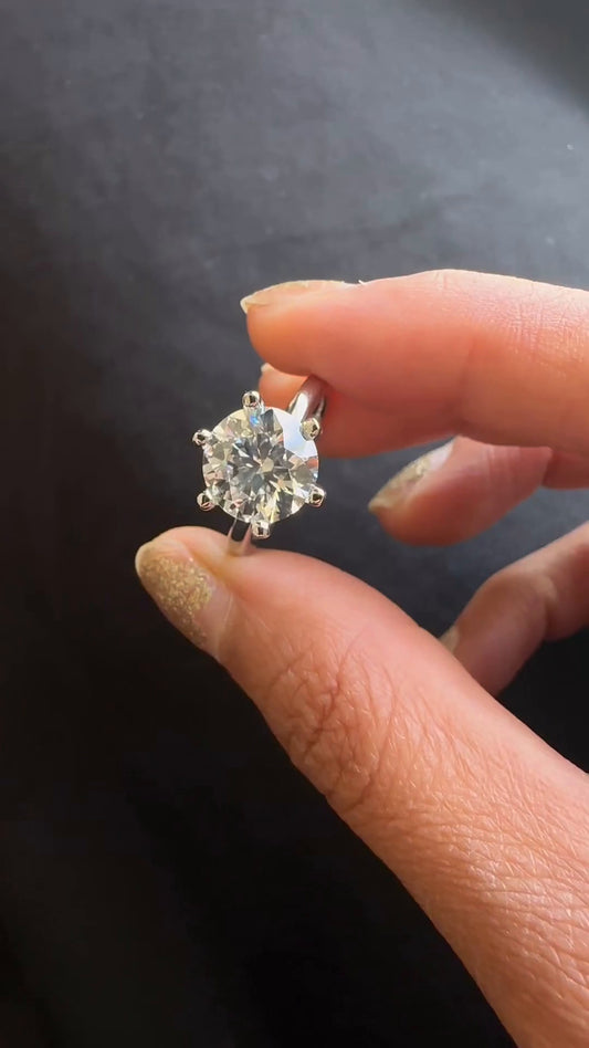 Nyx Round Solitaire Moissanite Engagement Ring