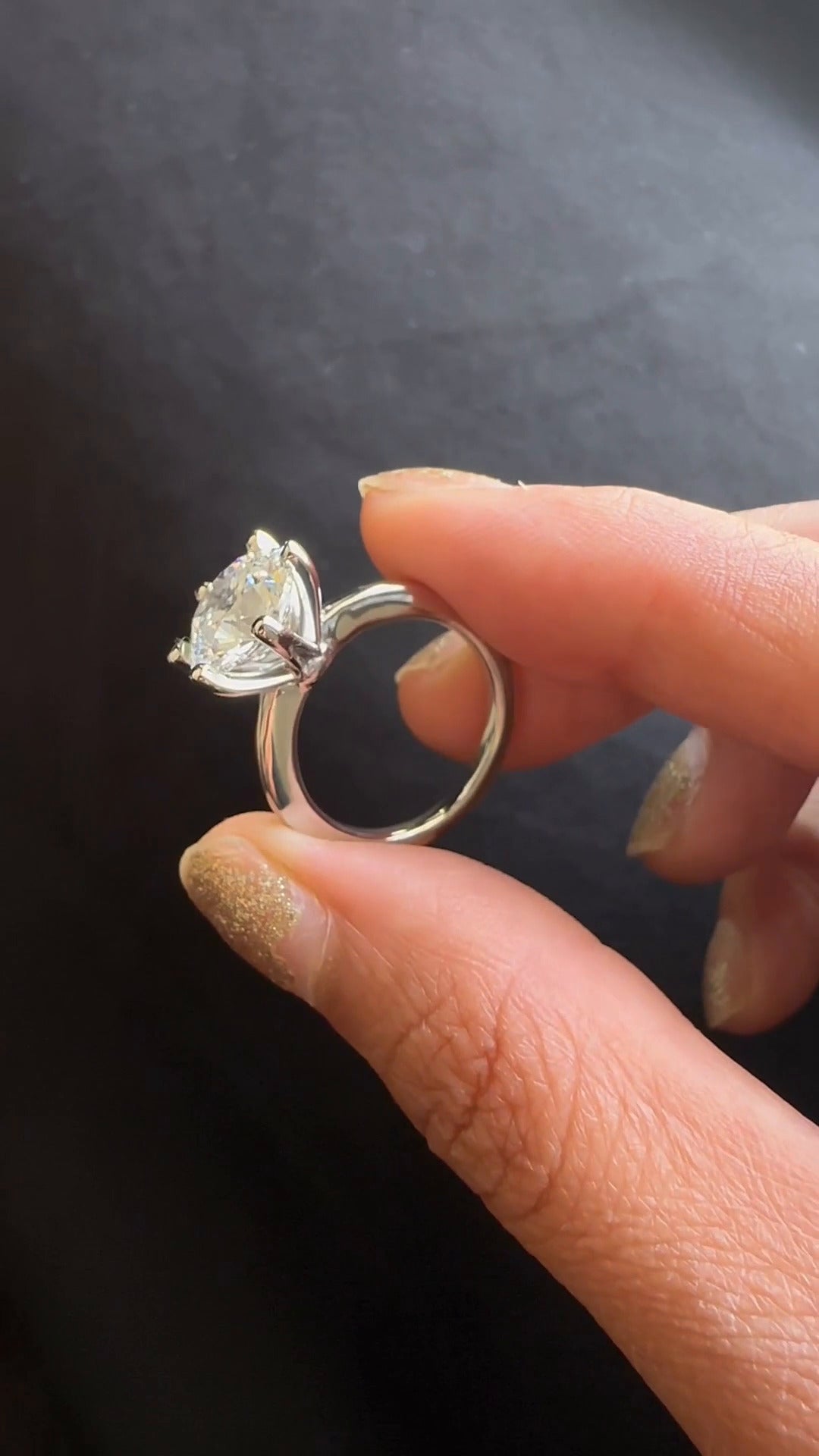 Nyx Round Solitaire Moissanite Engagement Ring
