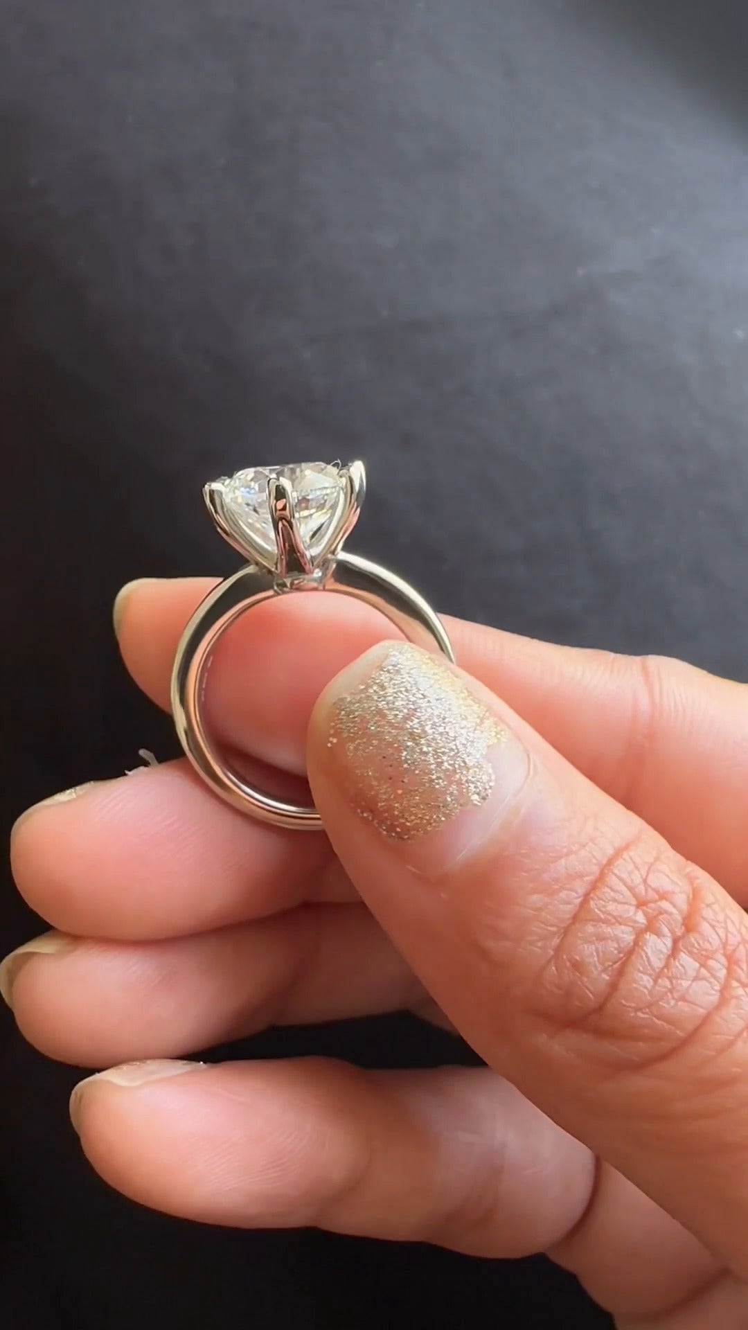Nyx Round Solitaire Moissanite Engagement Ring