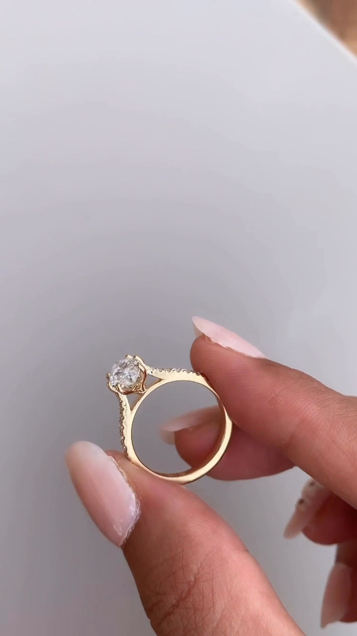 Odessa Marquise Diamond Band Moissanite Engagement Ring