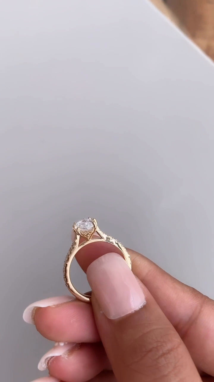 Odessa Marquise Diamond Band Moissanite Engagement Ring