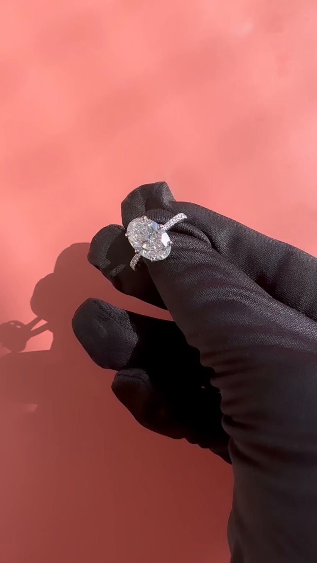 Odessa Oval Diamond Band Moissanite Engagement Ring