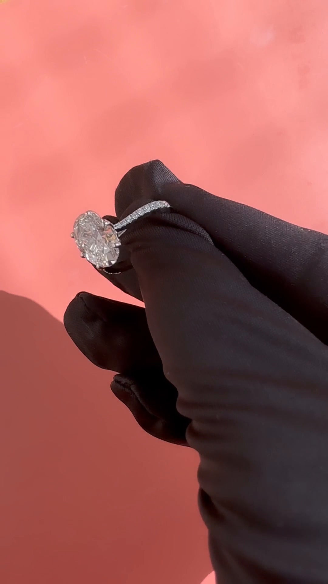 Odessa Oval Diamond Band Moissanite Engagement Ring