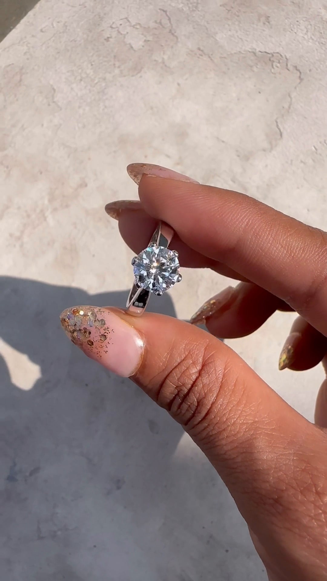 Olivine Round Solitaire Moissanite Engagement Ring