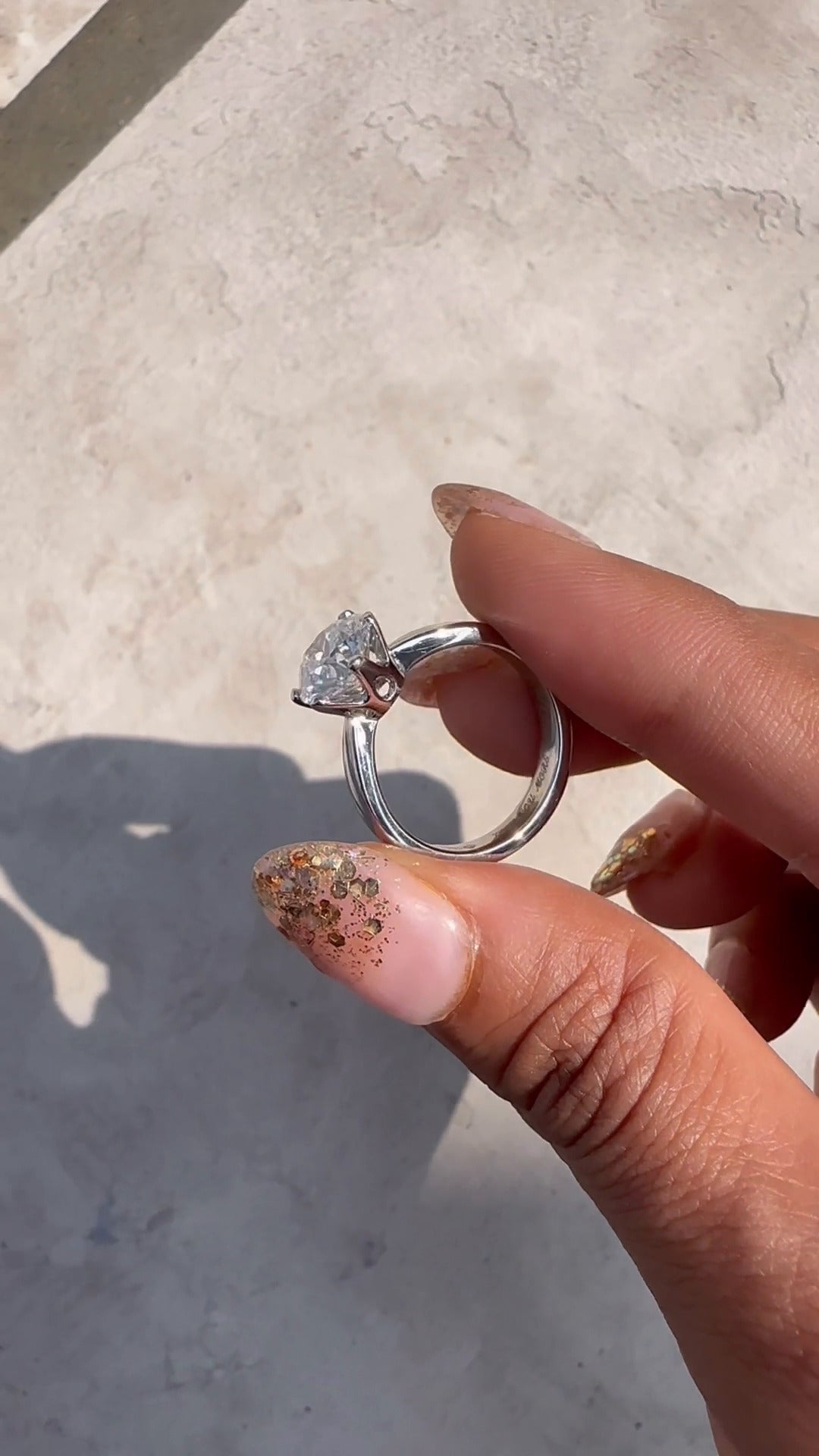Olivine Round Solitaire Moissanite Engagement Ring