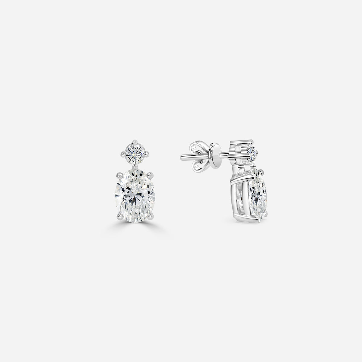 Oval Moissanite Drops Earrings