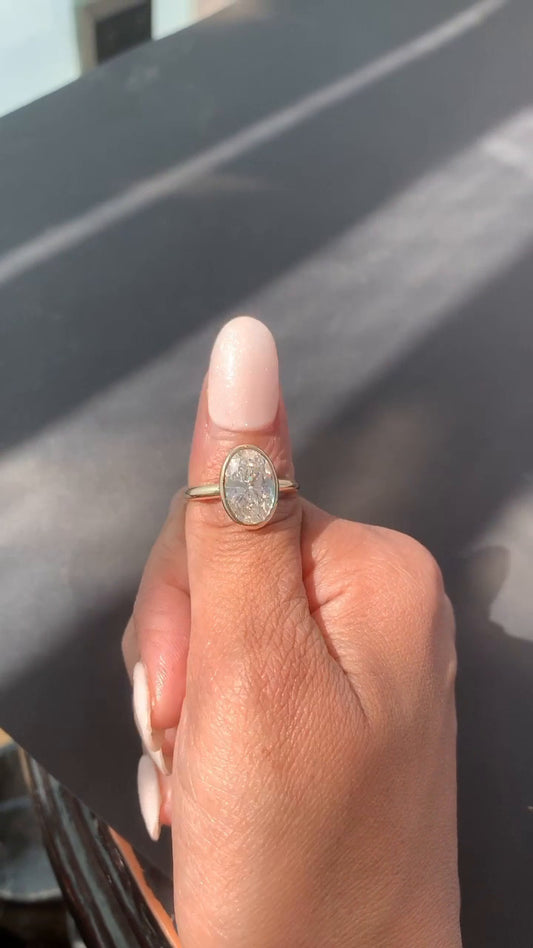 Alina Oval Bezel Moissanite Engagement Ring
