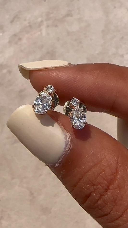 Oval Moissanite Drops Earrings