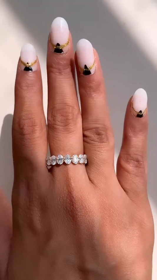 Oval Set Moissanite Eternity Band
