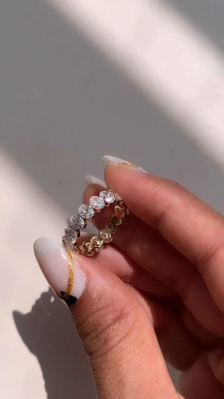 Oval Set Moissanite Eternity Band