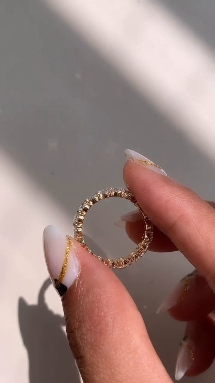 Oval Set Moissanite Eternity Band