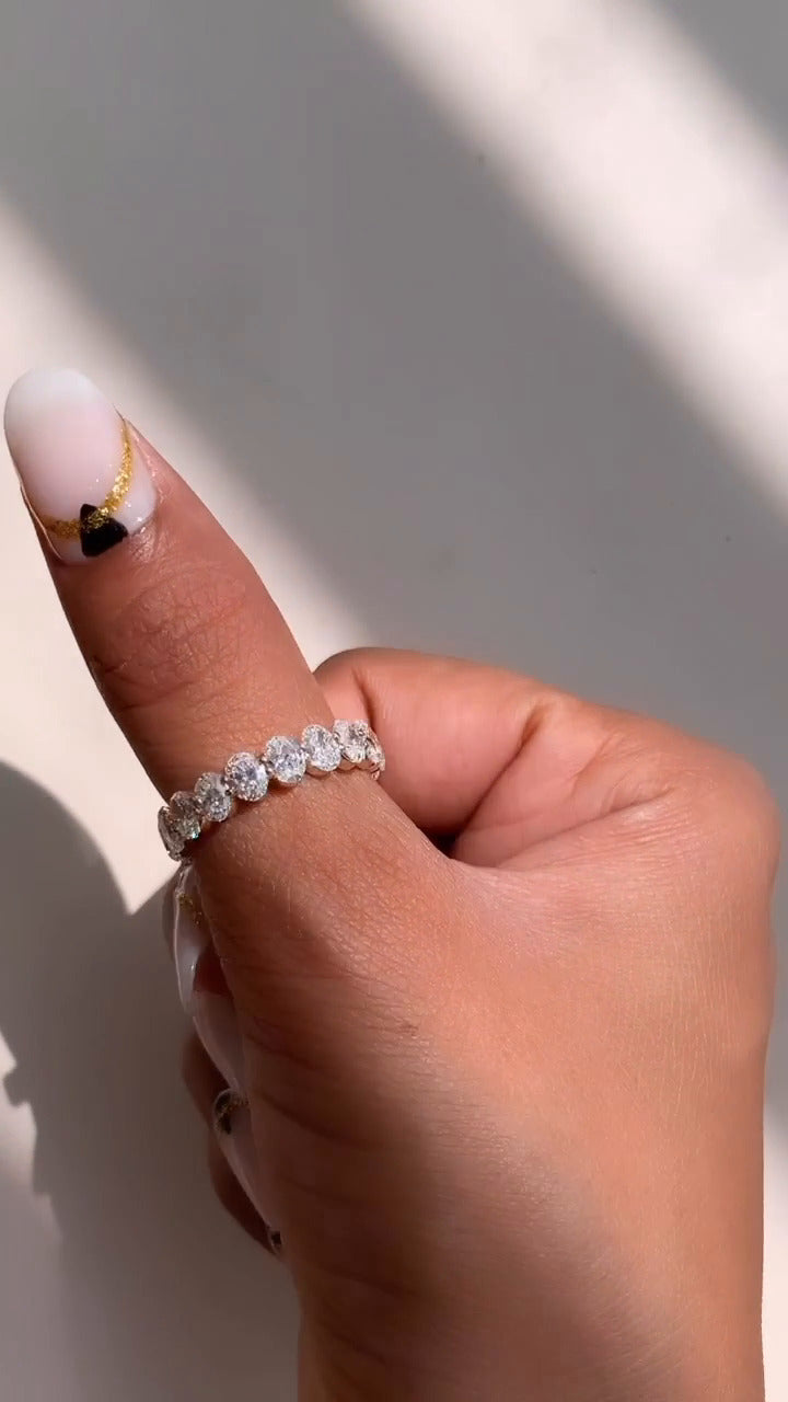 Oval Set Moissanite Eternity Band