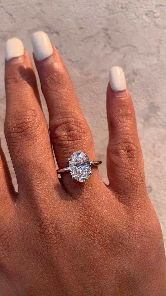 Bernadette Oval Solitaire Moissanite Engagement Ring