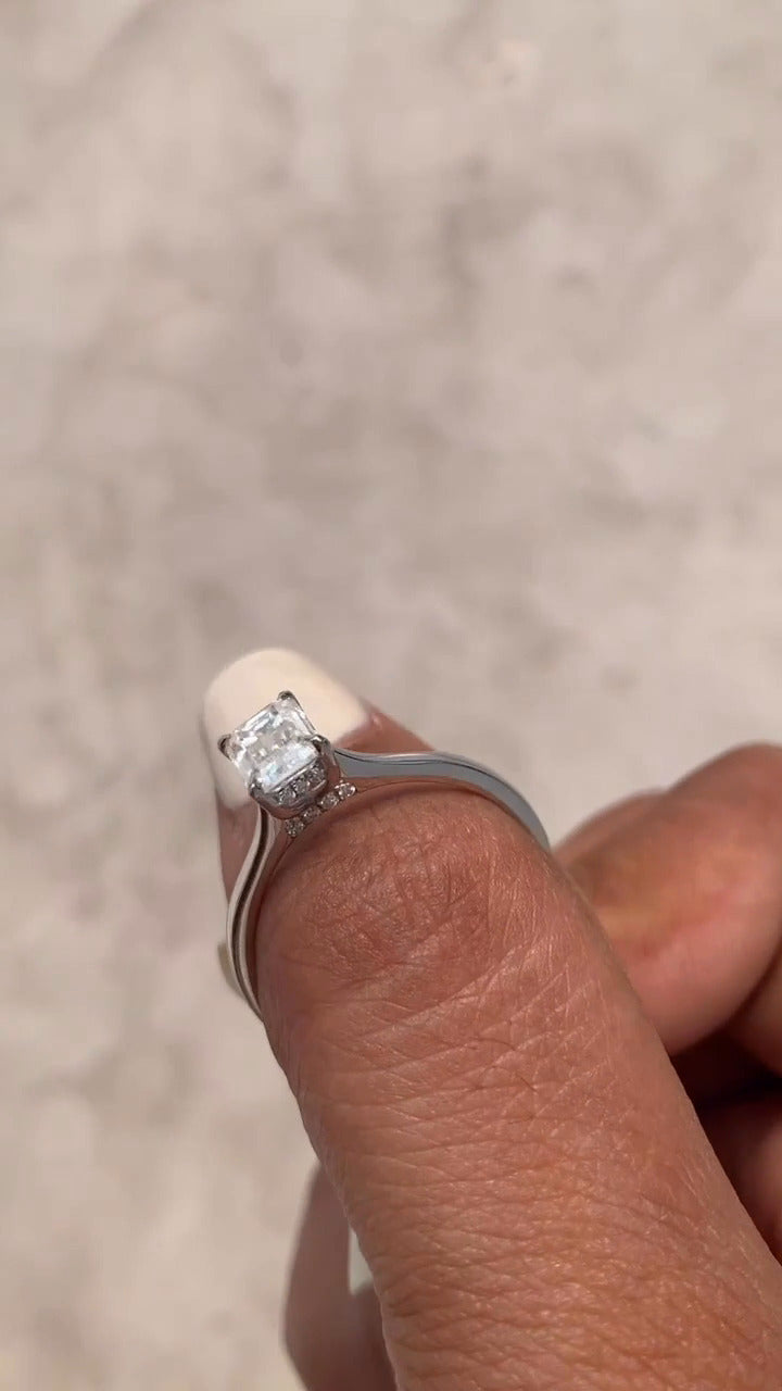 Pandora Emerald Hidden Halo Moissanite Engagement Ring