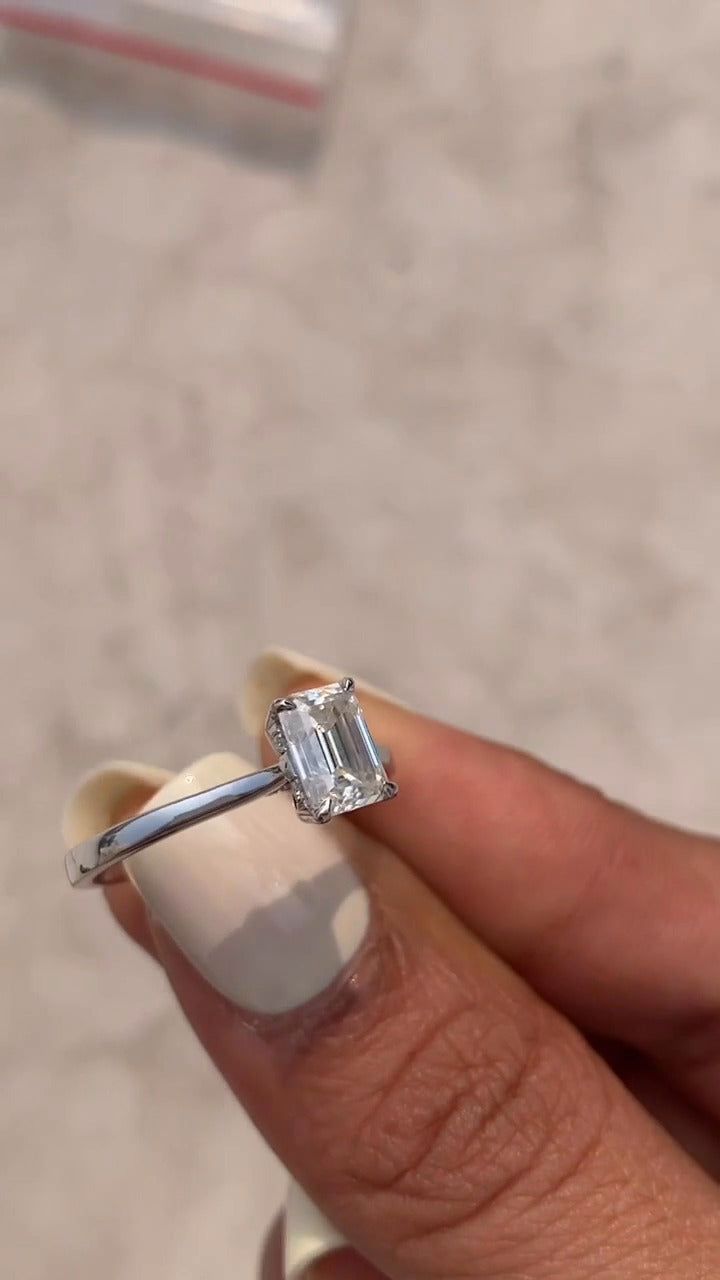 Pandora Emerald Hidden Halo Moissanite Engagement Ring